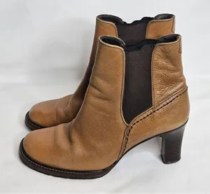 COLE HAAN Country Vibram‎ Sole Brown Leather Ankle Boots Womens Size 6B thumbnail 1