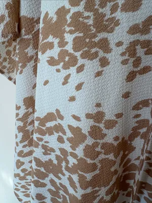 Buddy Love Cream & Tan Printed V-Neck Flutter Blouse thumbnail 2