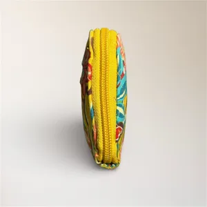 Vera‎ Bradley Floral Quilted Zip Around Wallet Yellow Cotton Boho Wristlet thumbnail 8