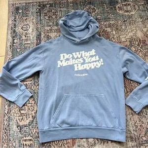 Beach Club HAPPY HOODIE LIGHT BLUE Size Large Do What Makes You Happy thumbnail 9