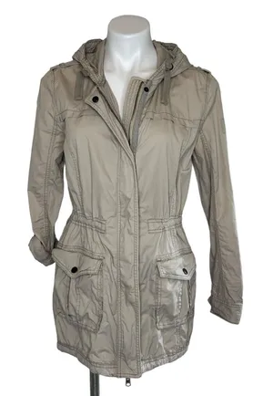 A&F Womens Size S Tan Hoodie Snap Jacket‎ Cotton Abercrombie Fitch thumbnail 1