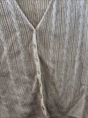 Cable Knit Button-Front Sweater Vest — Large thumbnail 3