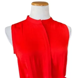 NWT Womens A.n.A. ANA Red Sleeveless Summer Romper Jumper - Sz S thumbnail 3