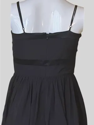 Calvin Klein Black Midi Fit-and-Flare Dress with Spaghetti Straps thumbnail 6