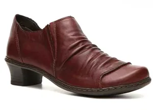 Rieker Women's Slip-On Loafer in Burgundy Red Leather Size 41 thumbnail 1
