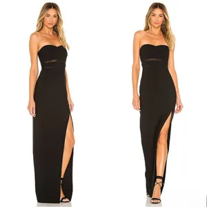 Revolve Likely Vas Gown‎ Slit Sheer Strapless Black Maxi Dress 2 thumbnail 2