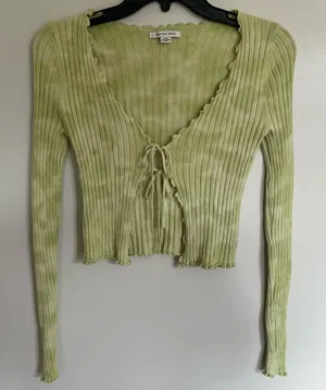 Women's Juniors American Eagle Tie Front Tie Dye Long Sleeve Top Size‎ Small thumbnail 1