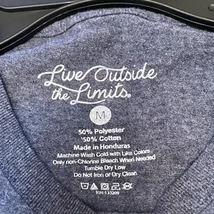 Medium, heathered‎ blue graphic T-shirt women’s made by live outside the limits. thumbnail 4