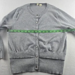 Anthropologie‎ Moth Womens Cardigan Sweater Gray 3/4 Sleeve Button Front Knit S thumbnail 5