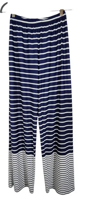 Sunny Leigh Navy and White Pull-on Pants NWT Size Small Nautical Stripe Pants thumbnail 1