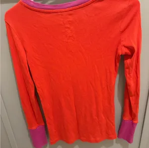 Gap Vibrant Red Top with Purple Trim  thumbnail 3