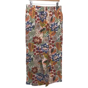 C&C California Linen Pants L Wide Leg Floral Print Pull On Colorful Relaxed thumbnail 5