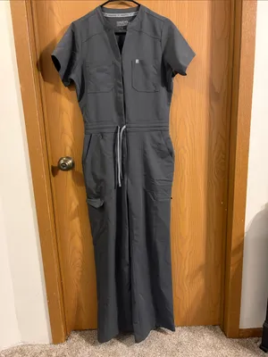 Fabletics Women’s Onyx Empower Wide Leg Scrub Jumpsuit Small thumbnail 2