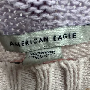 American Eagle Cropped Pastel Rainbow Striped Cotton Acrylic Knit Sweater XS thumbnail 6