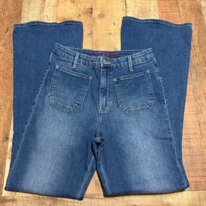 Lucky Brand Women's Dark Denim High Rise Stevie Flare Jeans Sz 10 Boho Festival thumbnail 1