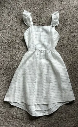 Open Backed White Graduation Dress Size S thumbnail 1