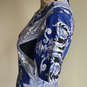 ASOS blue and white paisley mini dress thumbnail 7