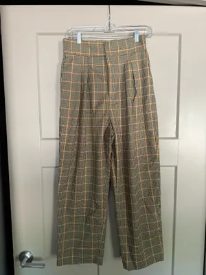 Urban Outfitters Plaid Retro Pleated Crop Pants thumbnail 2