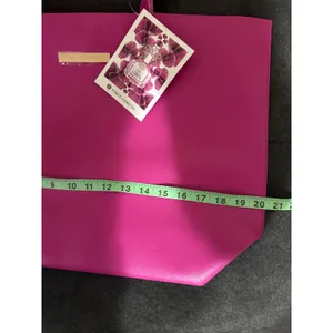 Vince Camuto Ciao Fuchsia Pink Tote Bag Large Faux Leather Floral Pom Pom‎ NWT thumbnail 4