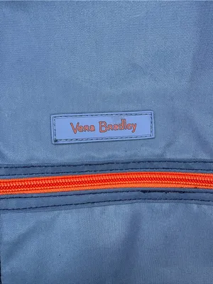 Vera Bradley Lighten Up Grand Backpack Mineral Blue Orange Laptop Travel thumbnail 3