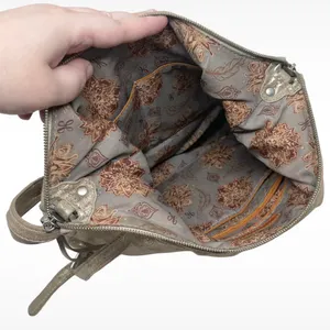 HOBO International Taupe Silver Metallic “Merrin” Leather Backpack Shoulder Bag thumbnail 8