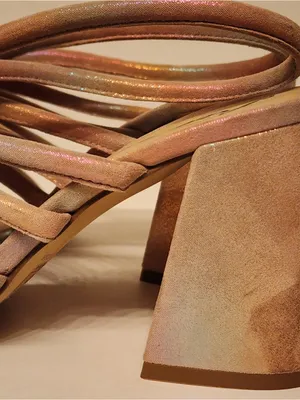 FREE PEOPLE COLETTE CINCHED HEEL RAINBOW METALLIC Size 6.5 thumbnail 12