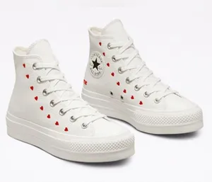Converse Chuck Taylor High-Top All Star Lift Platform Sneakers W/Hearts Size 9.5 thumbnail 5