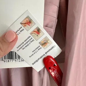 Mac Duggal Pink Satin Velvet Long Sleeve V-Neck‎ Midi Cocktail Formal Dress- NWT thumbnail 9