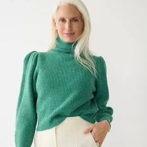 J.‎ Crew Wool Alpaca Cropped Puff Sleeve Turtleneck Sweater Black NWT Size 2X thumbnail 7