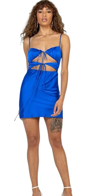 Princess Polly Size 12 Retana Blue Mini Dress thumbnail 1
