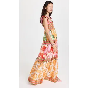 Anthropologie Farm Rio Printed Tiered Maxi Dress Size XL thumbnail 2
