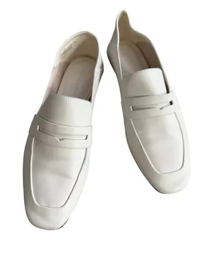 CHARLES & KEITH White Leather Loafers Flats Size 40 / US 10 thumbnail 9
