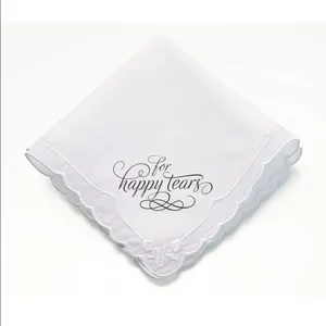 Wedding For Happy Tears Keepsake Hankie 12" Bride White Handkerchief Scarf thumbnail 2
