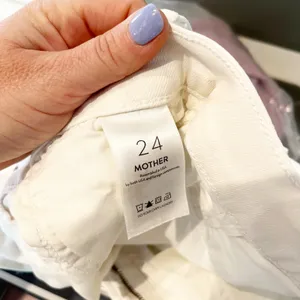Mother The Hustler High Waisted Ankle Fray Jeans Fairest Of Them All White 24 thumbnail 4