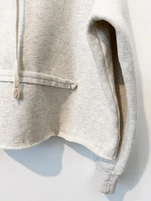 POL Hoodie Size Small Light Gray Heathered Fleece Raw Hem‎ Sweatshirt Normcore thumbnail 3