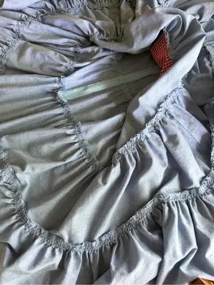 Vintage Handmade Blue Red Gingham Prairie Dress Cottagecore Puff Sleeve thumbnail 16