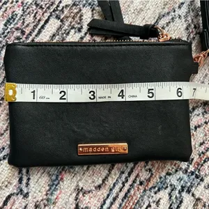 Madden Girl Black and Rose Gold Wristlet Vegan Faux Leather thumbnail 7