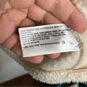 Wild Fable‎ off white Sherpa hooded pullover quarter zip size large thumbnail 6