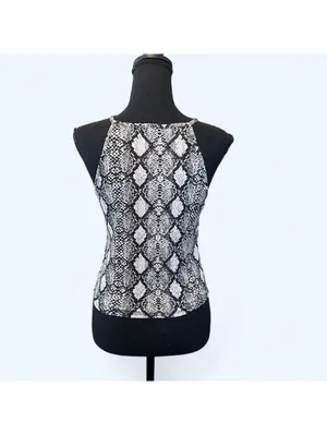 Y2K Snake Print Halter Grunge Festival Tank Top Size Small 💗 thumbnail 4