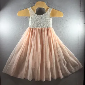3081 | 2Bunnies Lace Tulle Tutu Party Dress Pink White Girls 9-10 thumbnail 3