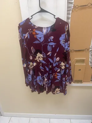 Free People Floral V-Neck Peplum Long Sleeve Top Size S thumbnail 3