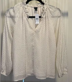 Ann Taylor Petite Clip Shirred Raglan Sleeve Top thumbnail 2