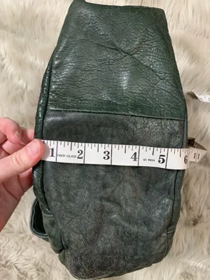Dark green leather hobo shoulder bag purse thumbnail 13