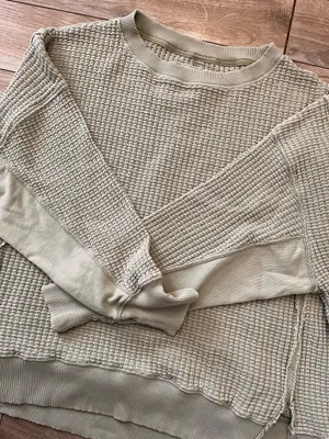 American eagle waffle knit long sleeve top thumbnail 4