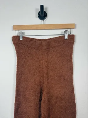 Reformation Isle Wide Leg Knit Pants Brown Organic Cotton Pull On Size M thumbnail 6