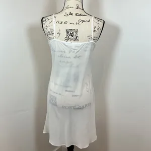 VERONICA BEARD White Sheer Slip Dress Mini Strappy V Neck Size‎ 8 thumbnail 3