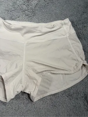 Lululemon cream/white Athletic Running Shorts 6 thumbnail 3