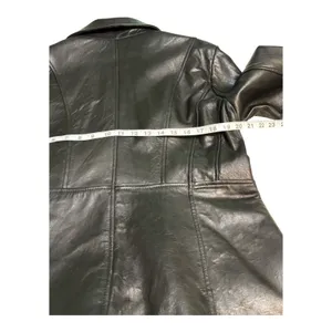 Pelle Studio Black Leather Blazer Jacket Women's Size XL Red Satin Lining thumbnail 3