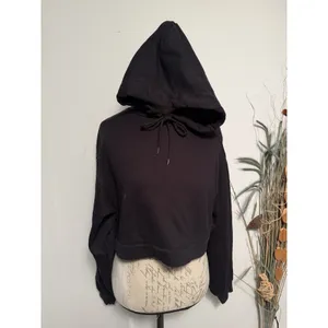 Aloha Island Alo Yoga Cropped Hoodie‎ Black Womens Size S Workout Sweatshirt Hooded 54D thumbnail 3