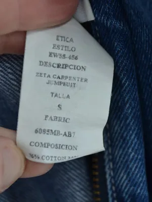 ETICA Zeta Carpenter Denim Jumpsuit Medium Wash Blue S thumbnail 8
